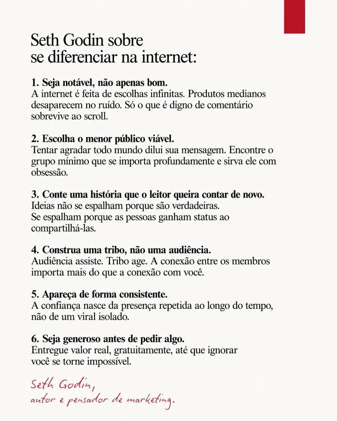 Seth Godin: Como se diferenciar na internet — slide 2 de 4